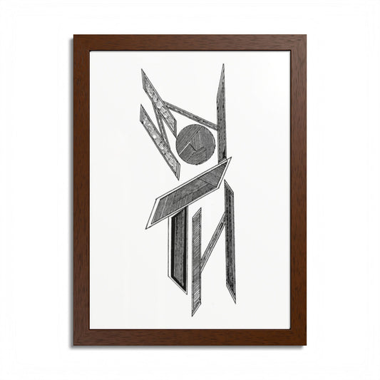 Neptune Hand Drawn Art Framed Poster