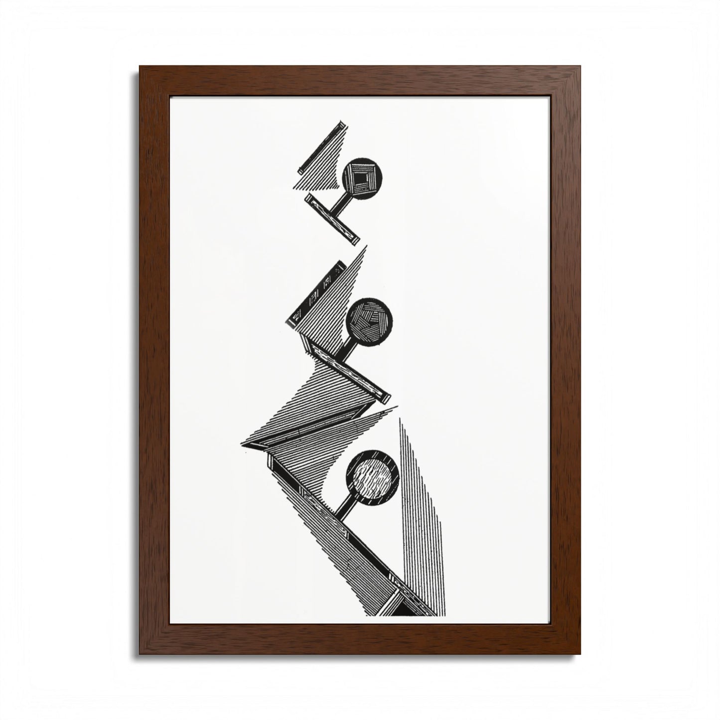 Wagon Wheels Hand Drawn Art Framed Poster