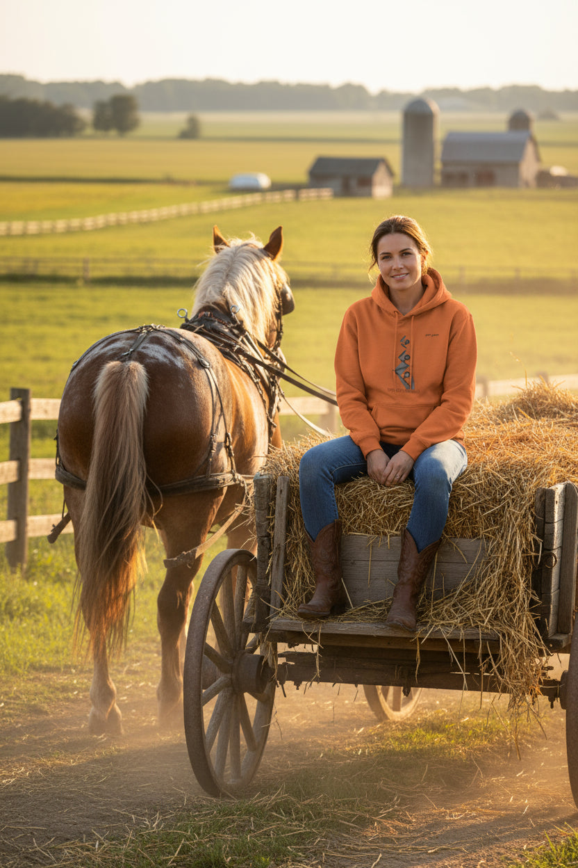 Wagon Wheels Fleece Pullover Hoodie
